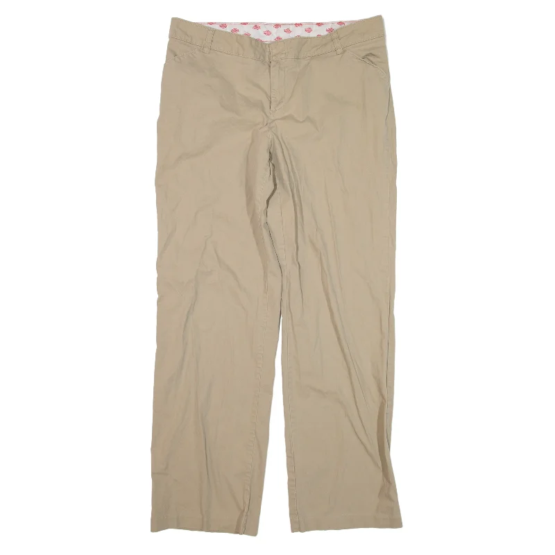 DICKIES Workwear Trousers Beige Regular Straight Womens W36 L31 Trousers Polka Dot Cute