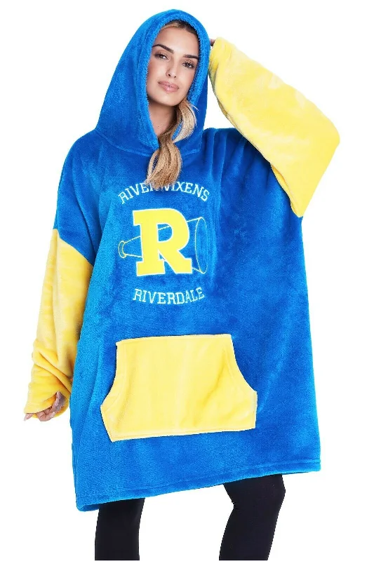 Riverdale Blanket Hoodie for Ladies, Oversized Blanket Hoodie for Women, Riverdale Gifts Blue Hoodie with Logo Branding Identity