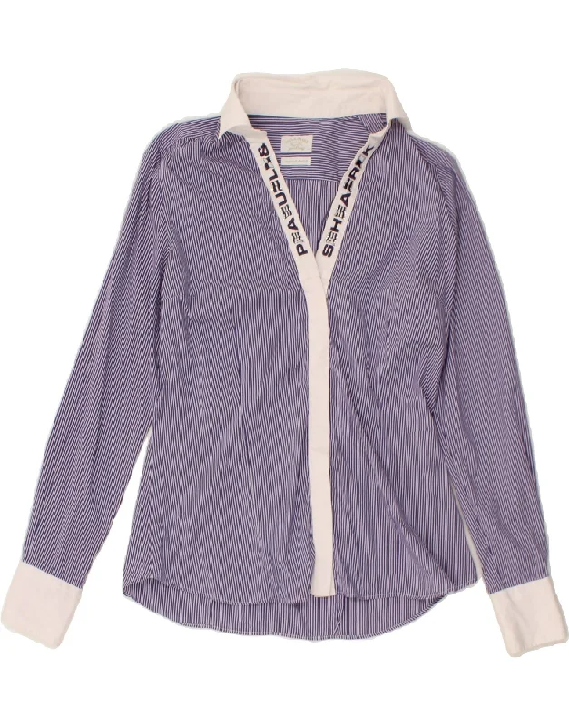 PAUL & SHARK Womens Graphic Pullover Shirt IT 44 Medium Purple Pinstripe Cashmere Luxurious Pullover PAUL & SHARK Womens Graphic Pullover Shirt IT 44 Medium Purple Pinstripe Cashmere Luxurious Pullover