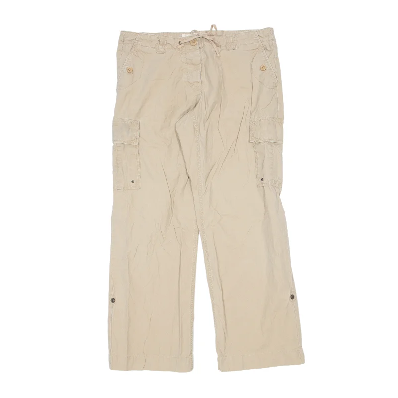 J CREW City Fit Cargo Chino Trousers Beige Regular Straight Womens W34 L30 Trousers Evening Elegant