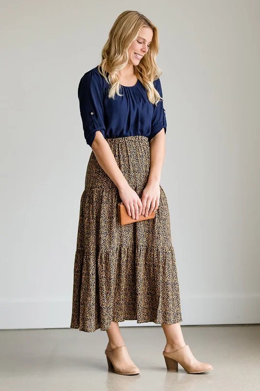 Leopard Print Flowy Skirt - FINAL SALE linen skirt natural