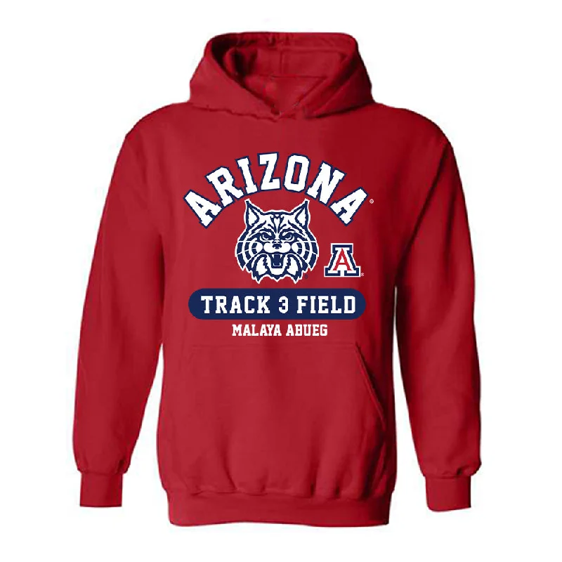 Arizona - NCAA Women's Track & Field : Malaya Abueg - Classic Fashion Shersey Hooded Sweatshirt Hoodie with Button Placket Classic Preppy