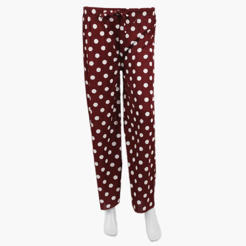 Women's Fancy Trouser - Maroon Trousers Cargo Utility