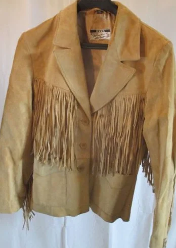 Vintage Suede Fringe Jacket S Oversized Jacket Tailored Jacket Straight Jacket
