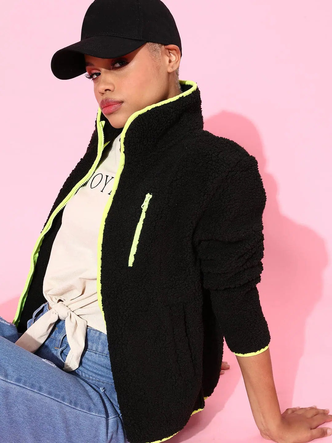 Women Solid Black Full Sleeve Jacket Herringbone Jacket Checkered Jacket Solid Jacket Women Solid Black Full Sleeve Jacket Herringbone Jacket Checkered Jacket Solid Jacket