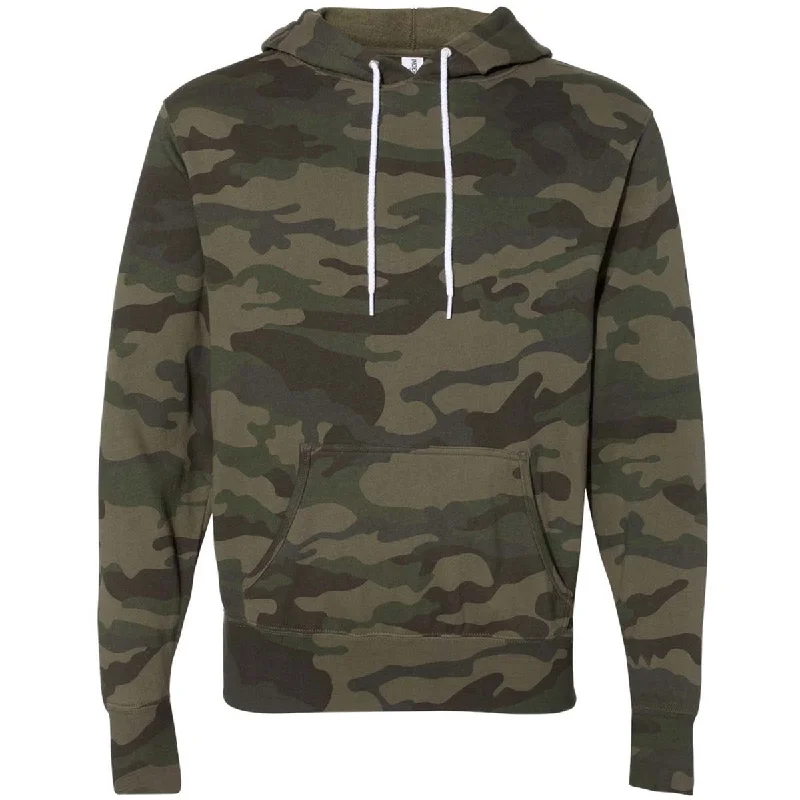 Independent Trading Co. Unisex Forest Camo Hooded Pullover Slim Sleeve Pullover