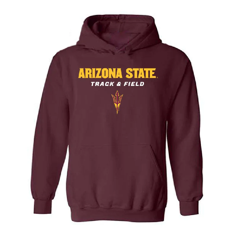 Arizona State - NCAA Women's Track & Field : Taylor Brown - Classic Shersey Hooded Sweatshirt Hoodie with Batwing Sleeves Loose Dramatic