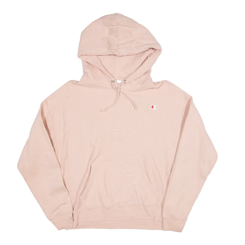CHAMPION Hoodie Pink Pullover Womens L High Neck Pullover