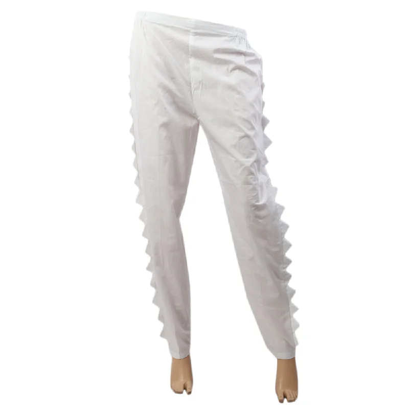 Women's Woven Trouser - White Trousers Fall Fleece