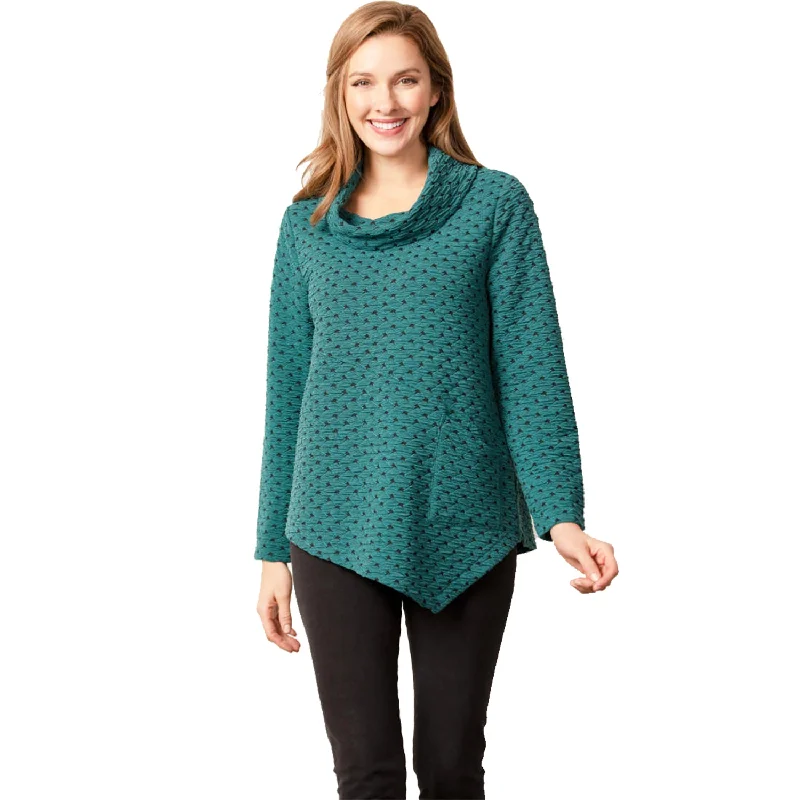 Women's Habitat Basket Weave Pullover Jade Zipper Front Cardigan