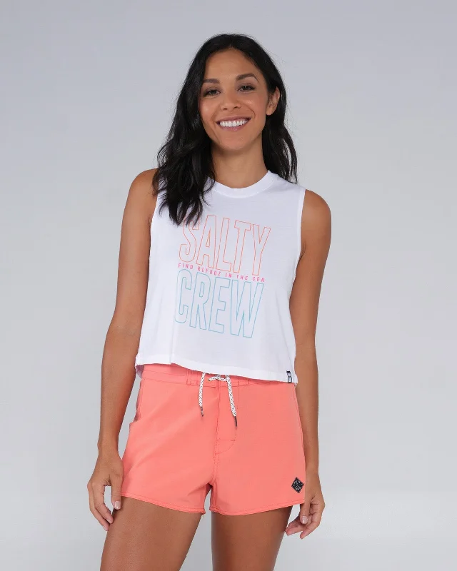 "Fine Line" Salty Crew Women's Cropped Tank playful tank top