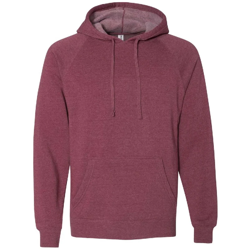 Independent Trading Co. Unisex Crimson Special Blend Raglan Hooded Pullover Sweatshirt Cap Sleeve Casual