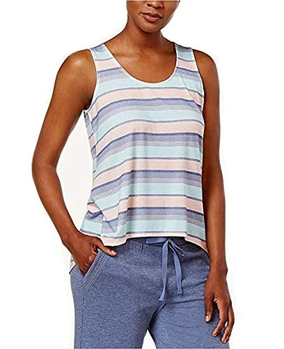 Alfani High-Low Pajama Tank Top (Island Stripe, XS) open back tank