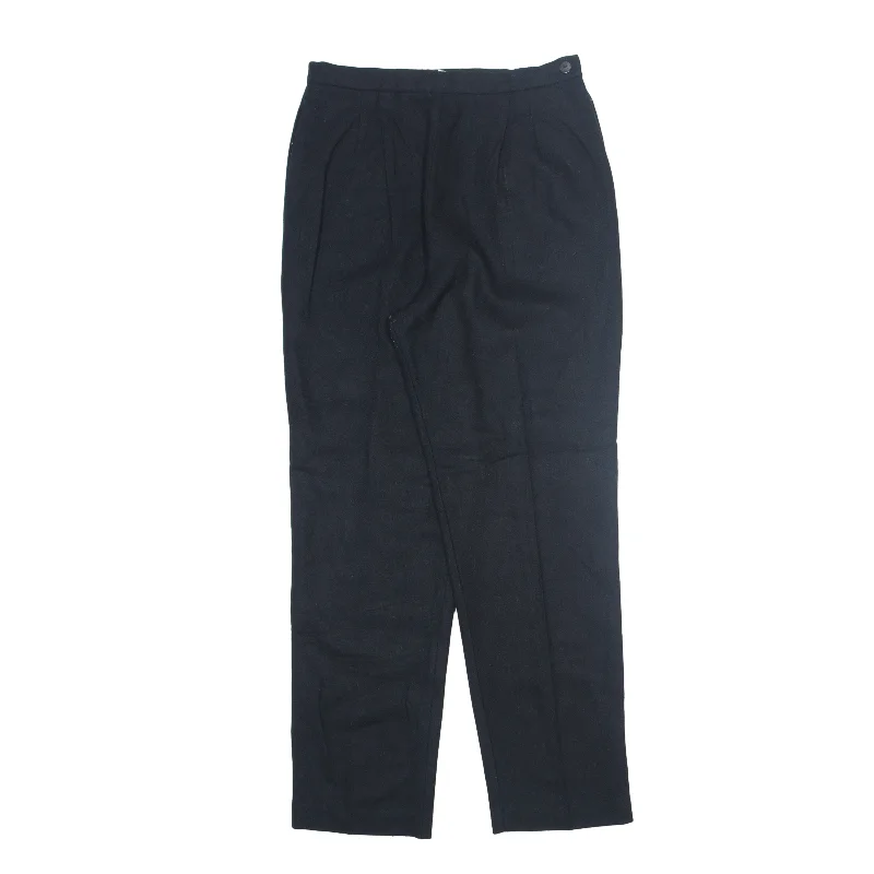 JO HARDIN Chino Trousers Black Relaxed Straight Wool Womens W30 L30 Trousers New Arrival