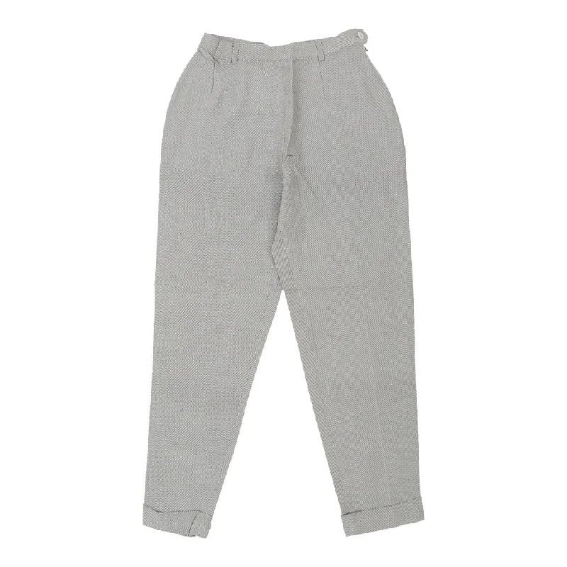 Burberry Trousers - 26W UK 8 Grey Viscose Trousers Striped Patterned