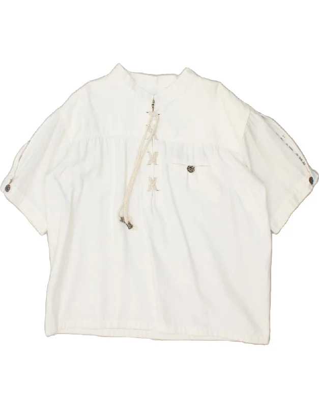VINTAGE Womens Oversized Short Sleeve Pullover Shirt UK 14 Medium White Oblong Neck Pullover VINTAGE Womens Oversized Short Sleeve Pullover Shirt UK 14 Medium White Oblong Neck Pullover