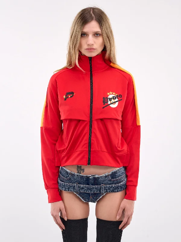 Cropped Track Suit Jacket (PT06OW11US-RED-BLACK) Front Pockets Side Pockets Patch Pockets