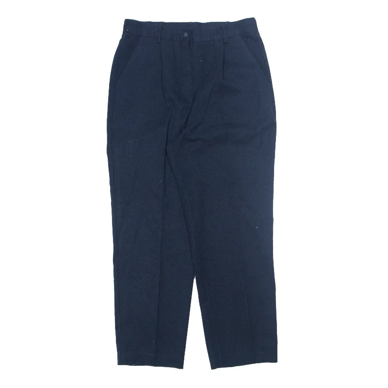 SAG HARBOR Khaki Trousers Blue Regular Tapered Womens W32 L28 Trousers Business Professional