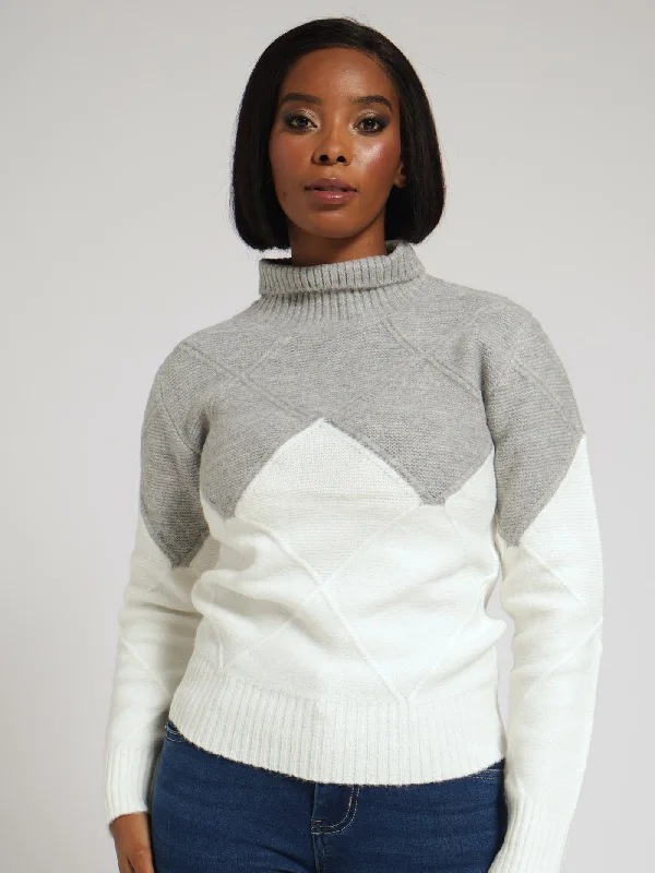 Cable Knit Pullover - Grey Open Front Cardigan
