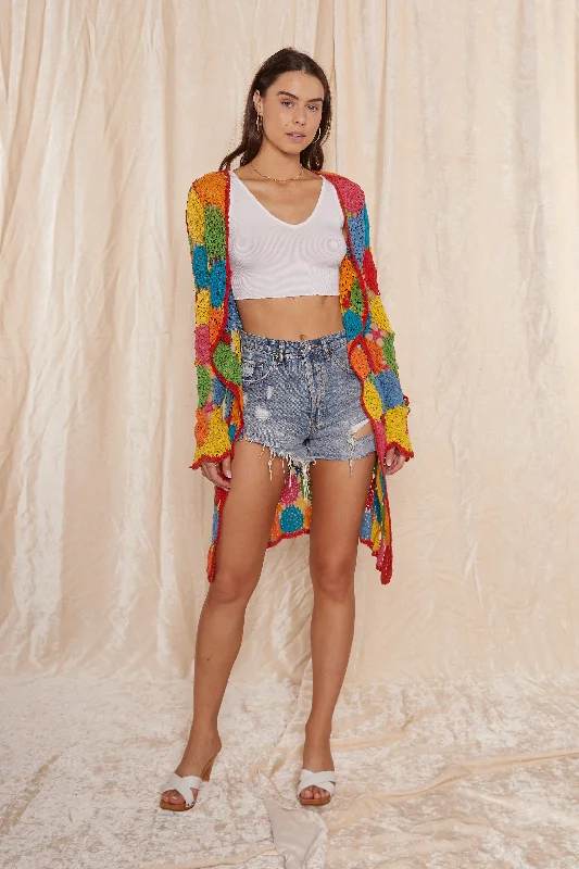Sunshine Cardigan Polka Dot Checkered Tartan