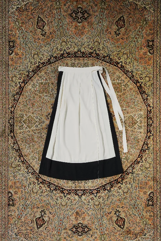 SATORU SASAKI WRAPAROUND SKIRT(WHITE/BLACK) velvet skirt plush