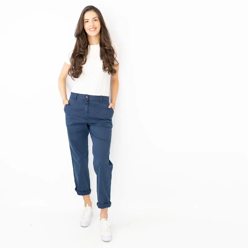 M&S Cotton Rich Tapered Leg Ankle Grazer Navy Blue Stretch Cotton Chino Trousers Trousers Favorite Customer M&S Cotton Rich Tapered Leg Ankle Grazer Navy Blue Stretch Cotton Chino Trousers Trousers Favorite Customer