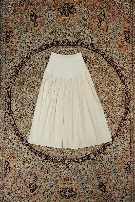 SATORU SASAKI HIGH-WAIST GATHER SKIRT (OFF WHITE) wool skirt warm