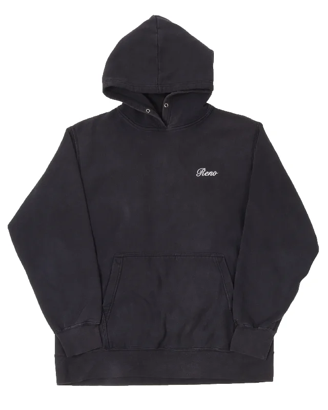 "Reno" Embroidered Hoodie Hoodie with Typography Text Message