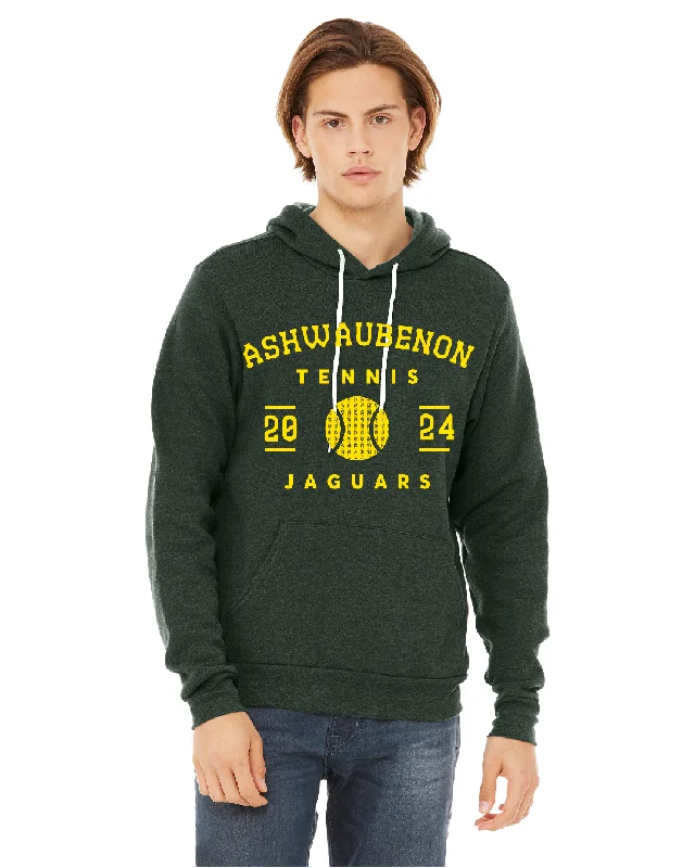 Ashwaubenon Tennis BELLA CANVAS Hoodie  Green Hoodie with Toggle Buttons Decorative Unique