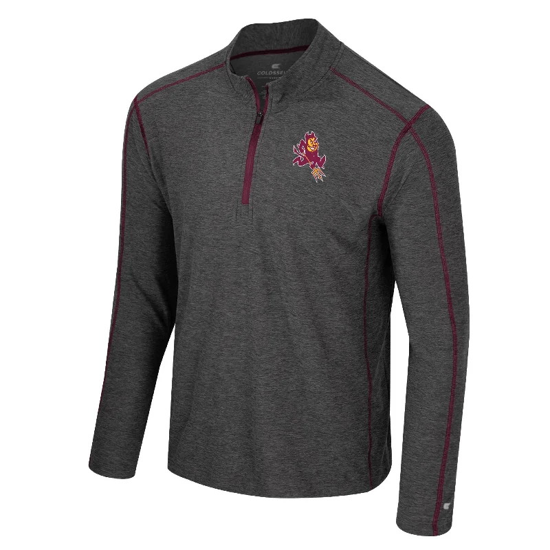 ASU Jacob 1/4 Zip Pullover GRY Short Puff Sleeve