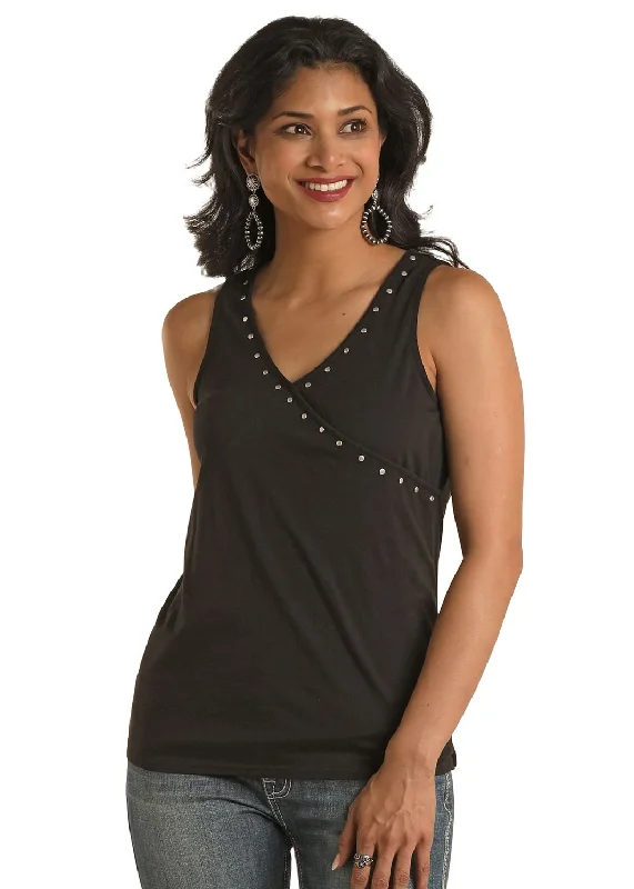 Women's Panhandle Studded Surplice Tank Top high neck tank