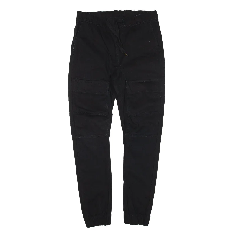 WT02 Double-knee Trousers Black Slim Skinny Womens W30 L27 Trousers Corduroy Warm