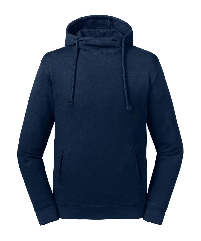 French Navy - Pure organic high collar hooded sweatshirt Hoodie with Drawcord Adjustable Secure French Navy - Pure organic high collar hooded sweatshirt Hoodie with Drawcord Adjustable Secure