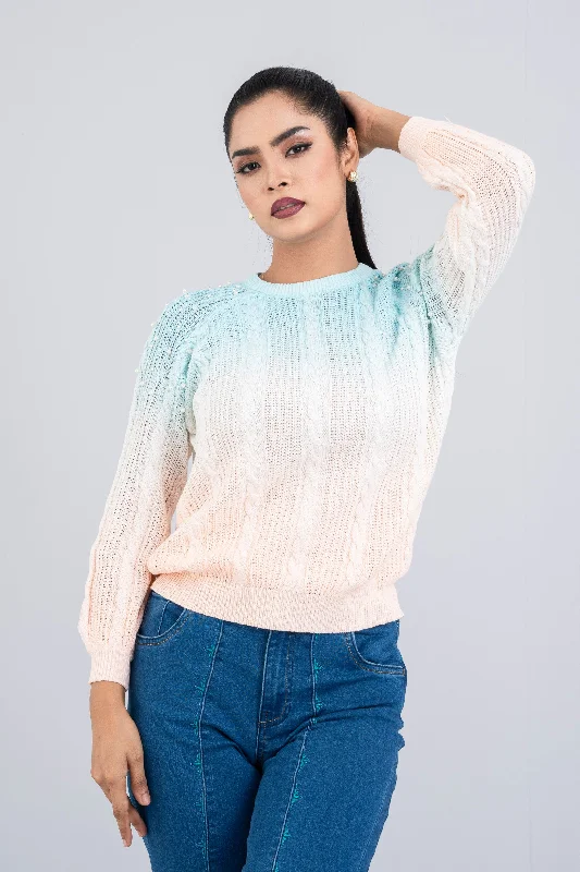 Regular Fit Embroidered Pullover Sweater Halter Neck Top