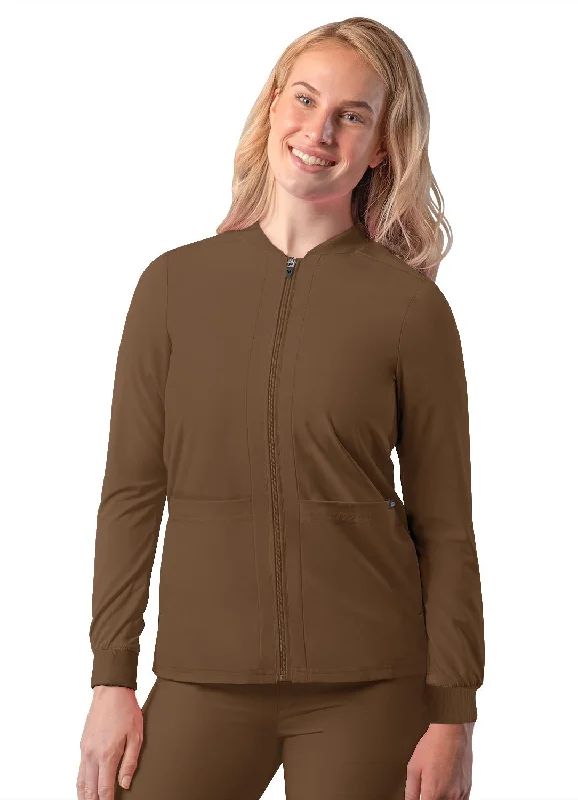 Addition Women's Bomber Zipped Jacket by Adar XXS-3XL / Mocha Quartz Boat Neck Shawl Collar Notched Collar