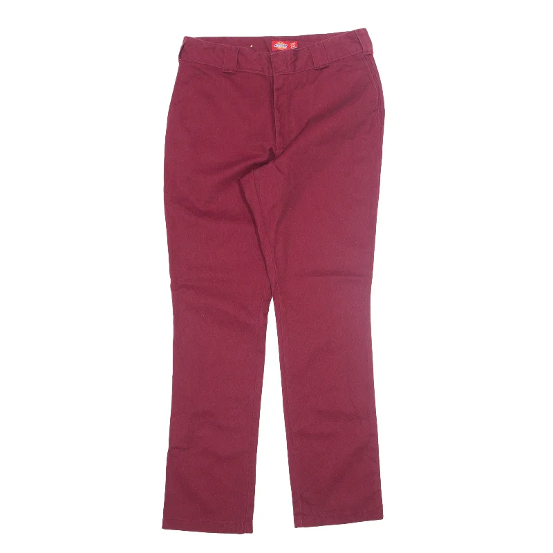 DICKIES Workwear Trousers Maroon Regular Tapered Womens W29 L32 Trousers Cargo pockets