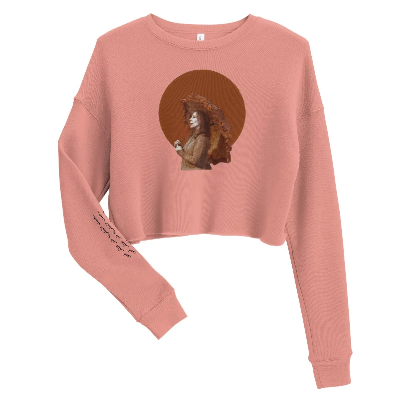 MOON NEIGHBOR Women's Crop Sweatshirt Hoodie with Contrast Stitching Detailed Premium