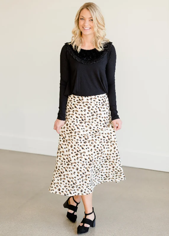 Side Zip Leopard Midi Skirt - FINAL SALE lace skirt romantic