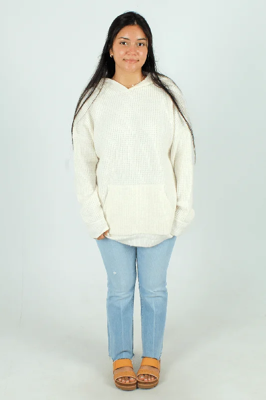 Cozy Dreams Waffle Pullover Sweater Sheath Sleeve Elegant