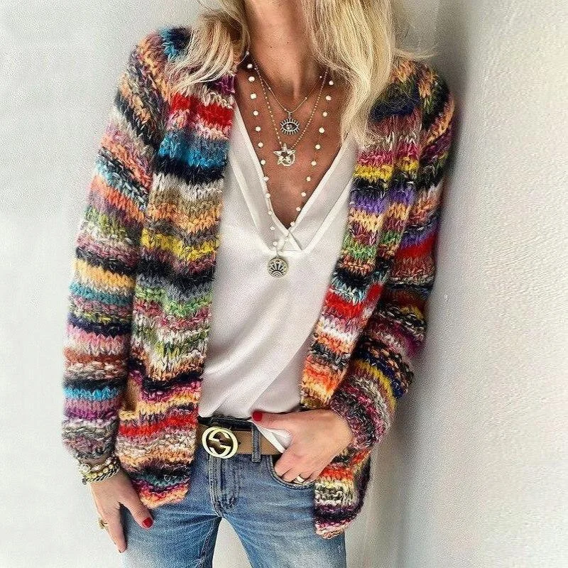 Clarsen® | Warm multicolored cardigan for women Stylish Fashionable Trendy