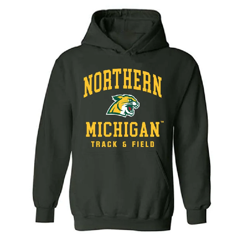 Northern Michigan - NCAA Women's Track & Field : Madelyn Rasmussen - Classic Shersey Hooded Sweatshirt Hoodie with Earth Tones Natural Calm