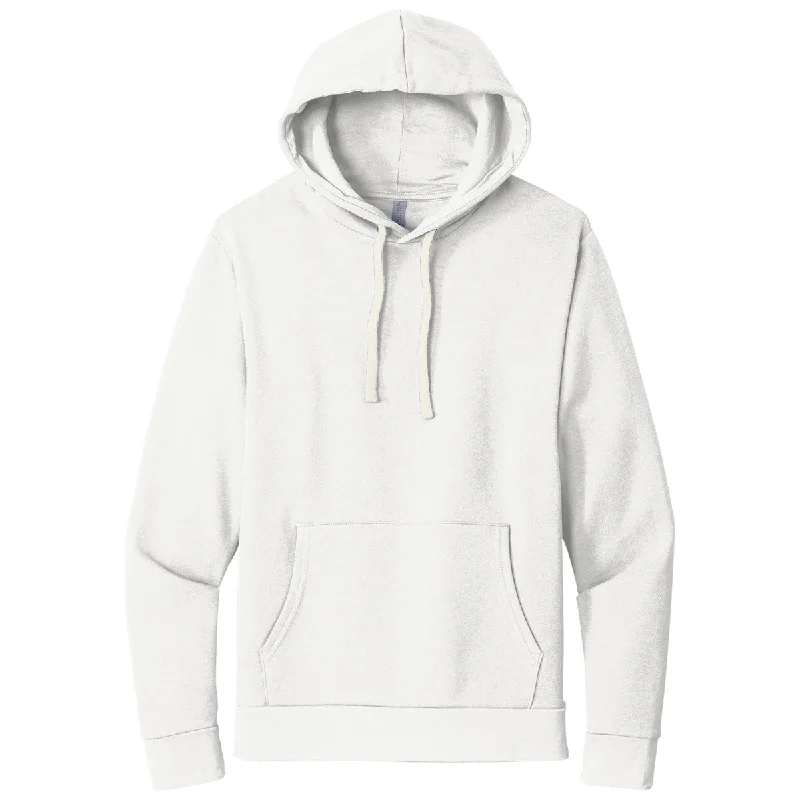 Next Level Unisex White Beach Fleece Pullover Hoodie Textured Knit Design