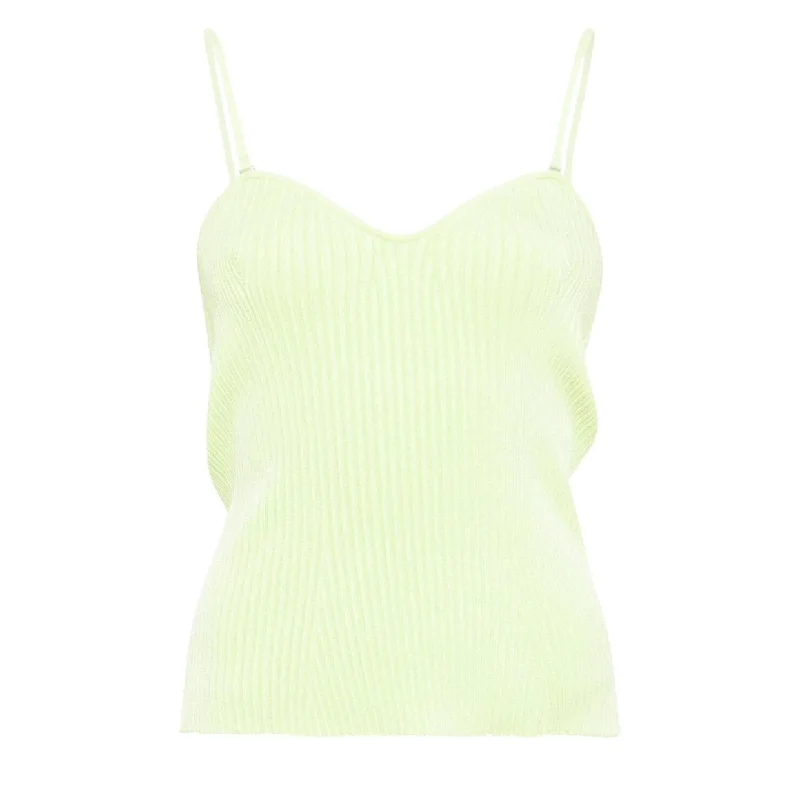 Emporio Armani Light Green Ribbed Sleeveless Tank Top coral tank top