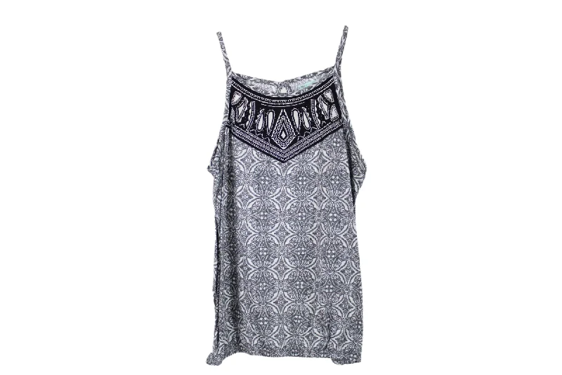 Maurices Gray Pattern Beaded Tank | L loose fit tank