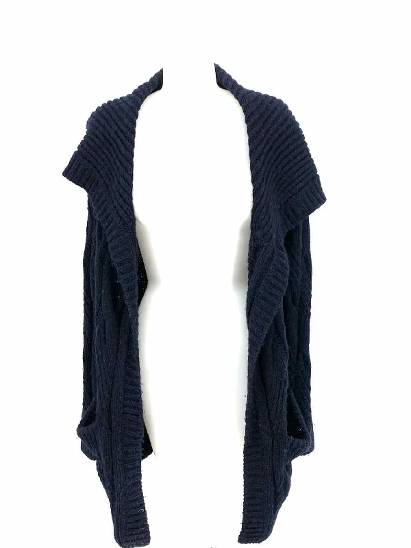 Vince Women's Navy Open Front Wool Cable knit Size XS Cardigan Beaded Cardigan Sequined Faux Fur Vince Women's Navy Open Front Wool Cable knit Size XS Cardigan Beaded Cardigan Sequined Faux Fur