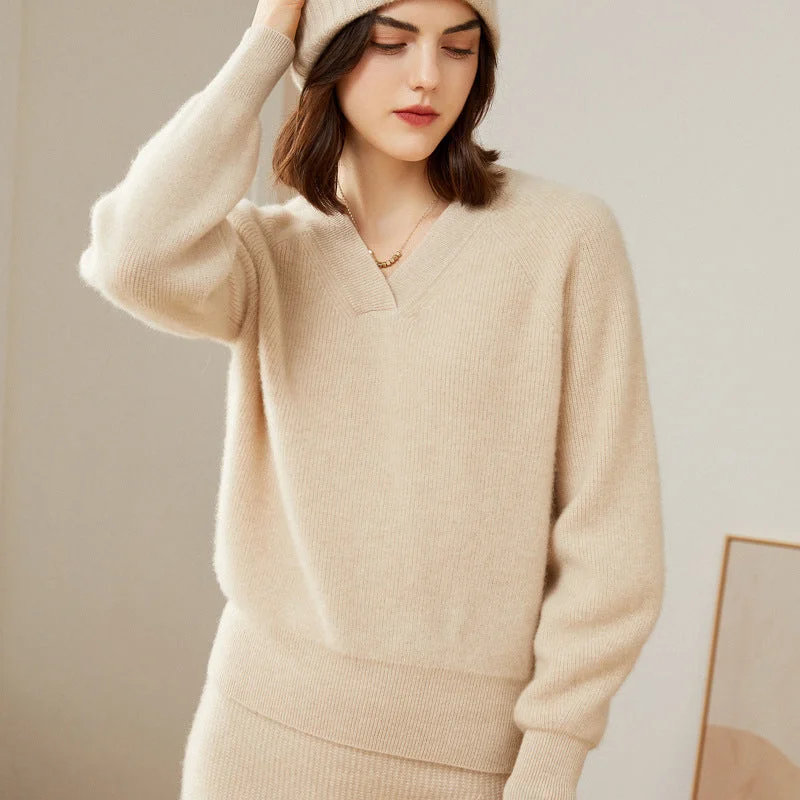 Women 100% Pure V Neck Cashmere Sweater Classic Long Sleeve Loose Pullover Cashmere Sweater Short Sleeve Top Women 100% Pure V Neck Cashmere Sweater Classic Long Sleeve Loose Pullover Cashmere Sweater Short Sleeve Top