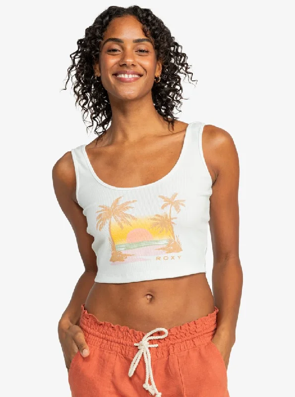 Roxy "Sunset Beach Dive In" Cropped Tank stylish tank top