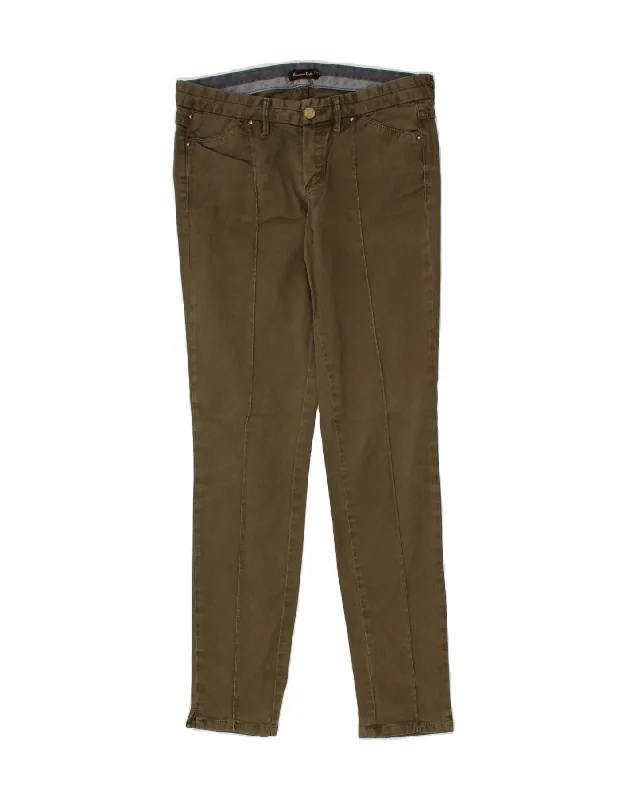 MASSIMO DUTTI Womens Slim Casual Trousers EU 38 Medium W30 L30  Khaki Trousers practical easy-care