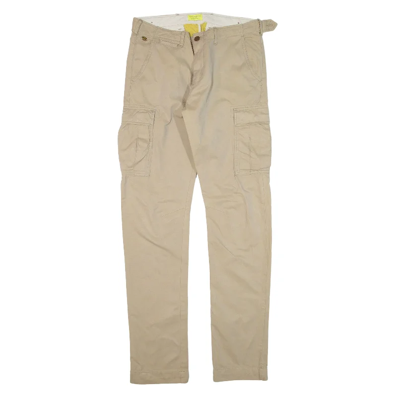 SCOTCH & SODA Cargo Trousers Beige Regular Straight Womens W31 L34 Trousers Sale Discount