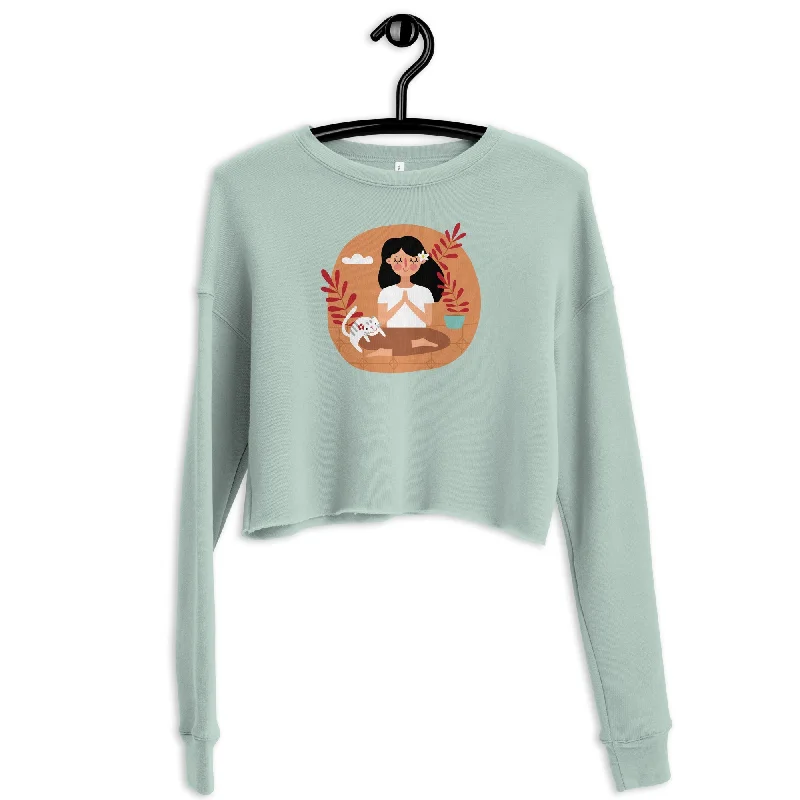 NEVER BE ALONE Women's Crop Sweatshirt Hoodie Sweatshirt Pullover